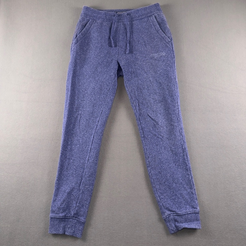 Vineyard Vines Mens Small Blue Heathered Fleece Jogger Sweatpants Drawstring